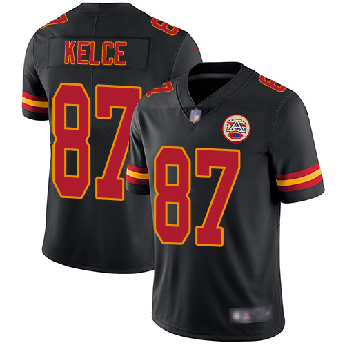 Men Kansas City Chiefs 87 Kelce Travis Limited Black Rush Vapor Untouchable Football Nike NFL Jersey